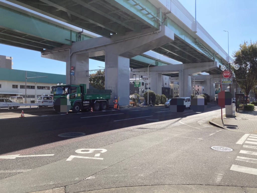 高辻出口の工事風景
