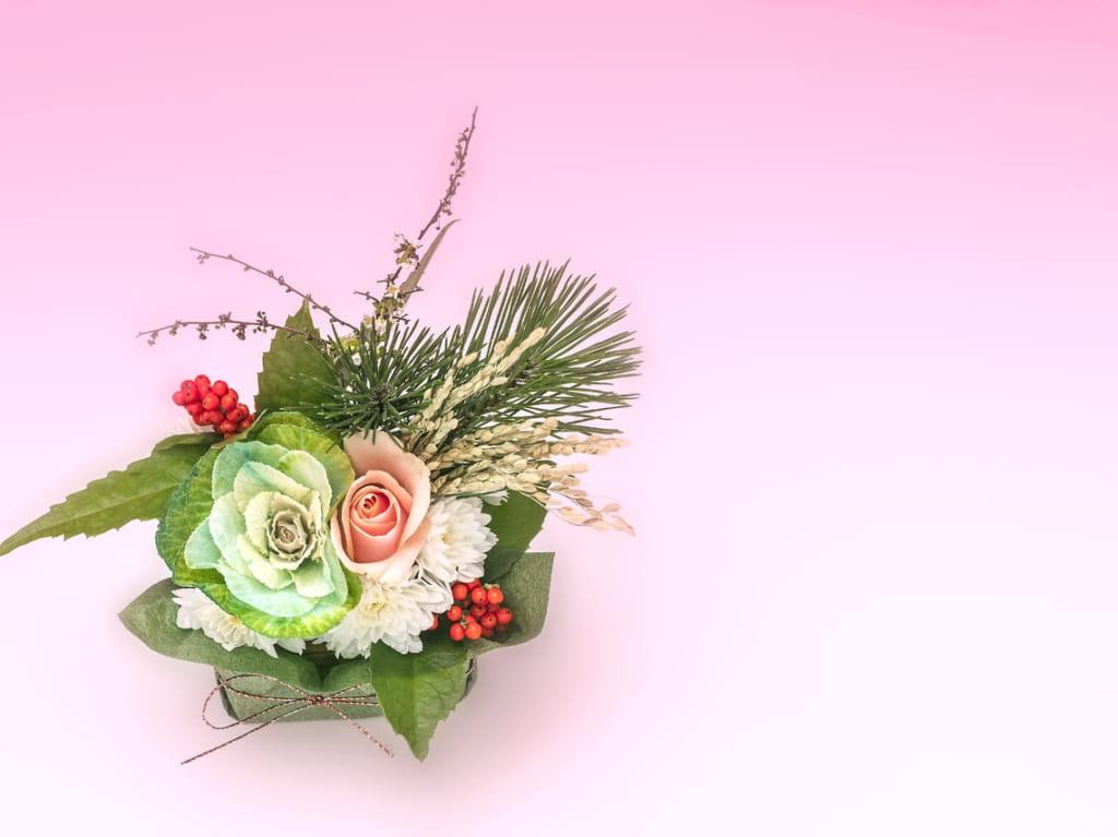 お正月用の寄せ植えイメージ